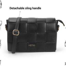 Metro Checked Structured Satchel Buckled With Detachable Sling Strap image 5