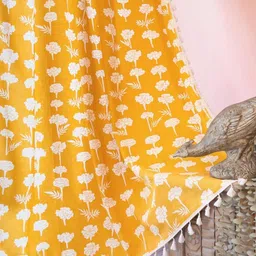 Tranquebar Home Yellow & White Floral Door Curtain-image-28