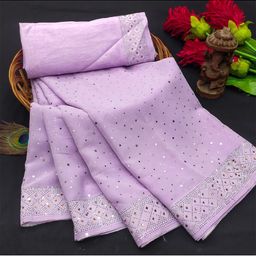 PAYAL CREATION Embellished Mukaish Pure Georgette Saree-image-75