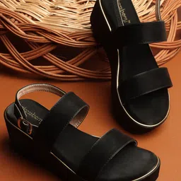 DressBerry Embellished PU Platform Sandals-29