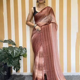 KALINI Striped Pure Chiffon Ready to Wear Saree-image-58