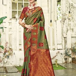 Anouk Rustic Women Woven Design Kanjeevaram Saree With Blouse-picture-38