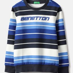 United Colors of Benetton Boys Striped Round Neck Cotton Pullover Ribbed Sweatshirt-image-92
