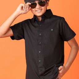 V-Mart Boys Spread Collar Textured Cotton Casual Shirt-image-42