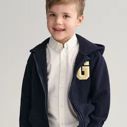 GANT Boys Solid Button-Down Collar Cotton Casual Shirt-picture-6