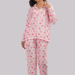 Pyjama Party Women Strawberry Printed Night suit-picture-46