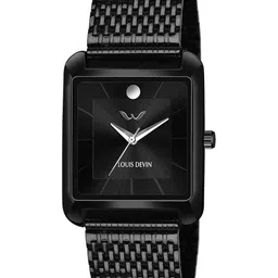 LOUIS DEVIN Men Brass Embellished Dial & Stainless Steel Straps Analogue Watch LD-BK057-BLK-CH-42