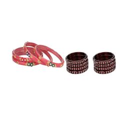 Somil Elegant Combo Glass Bangle Set | Handmade Traditional Chudi For Women | Perfect For Daily & Occasion Use, Combo Of 2 Set, Gajri, Maroon-image-75
