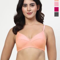 LILY Pack Of 4 Full Coverage Non Padded All Day Comfort Everyday Bra-58