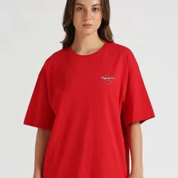 Pepe Jeans Women Printed Pure Cotton Applique T-shirt-picture-31