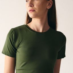 WiseLife Women Round Neck Short Sleeves Fitted Crop Top-image-74