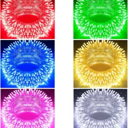 22 LEDs 10 m Red, Green, Blue, Yellow, Pink, White Steady Bulb Rice Lights-6