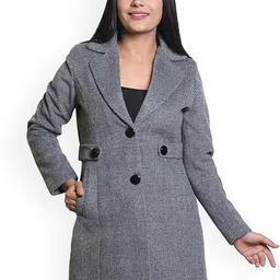 COMFY SPARROW Self-Design Single-Breasted Overcoat-6