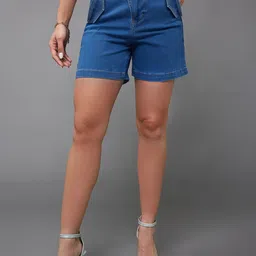 Miss Chase Women Washed Denim Shorts-image-44