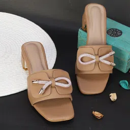 Commander Shoes Block Heel Open Back Heels-21