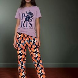 Chawla Uttam Girl Printed Round Neck Short Sleeves T-shirt & Pyjamas Night suit-image-76
