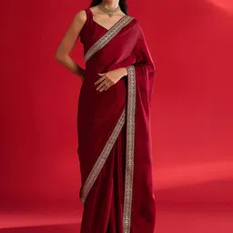 VS MALL Embroidered Poly Georgette Saree-picture-10