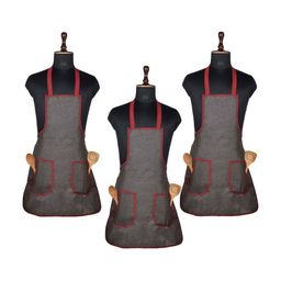 Aura Pack Of 3 Brown Waterproof Aprons-30