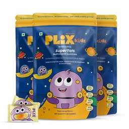 PLIX THE PLANT FIX Set Of 3 SuperTots Multivitamin Gummies- 30 Gummies Each- Pulpy Mango-23