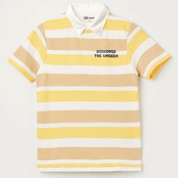 Fame Forever by Lifestyle Boys Striped Polo Collar Cotton T-shirt-image-98
