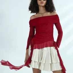 SHOWOFF Women Off-Shoulder Net Top-picture-24