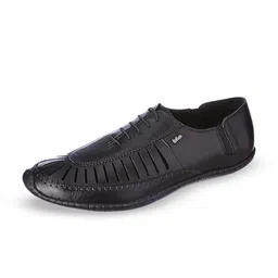 Lee Cooper Men Woven Design Leather Driving Shoes-image-3