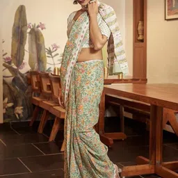 Pandadi Saree Ethnic Motifs Block Print Saree-11