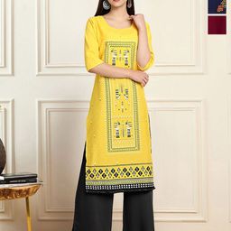 Anouk Rustic Pack Of 3 Ethnic Motifs Printed Round Neck Straight Kurta-picture-25