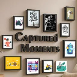 RANDOM Black & White 10 Pieces MDF Wall Photo Frames-57