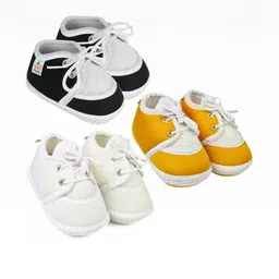 NESKA MODA Kids-Unisex Yellow Cotton Booties-picture-21