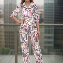 BAESD  Printed  Cotton  Shirt With Trousers C0-Ords-41