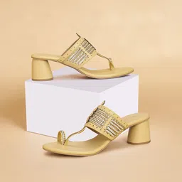 Forever Glam by Pantaloons PU Party Block Sandals-picture-15