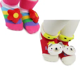 NESKA MODA Kids-Unisex Set Of 2 Ankle Length Cotton Socks-picture-32