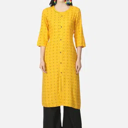 Biyu Polka Dot Printed Cotton Straight Kurta-23