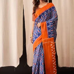 Anouk Ethnic Motifs Pure Cotton Ikat Saree-image-66