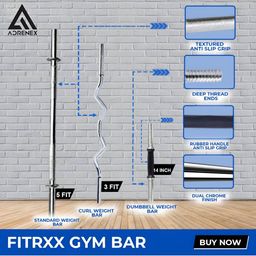 ADRENEX Set Of 21 Standard & Curl Rod Home Gym Combo image 5