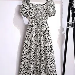 DressBerry Animal Print Flutter Sleeve Fit & Flare Dress-48