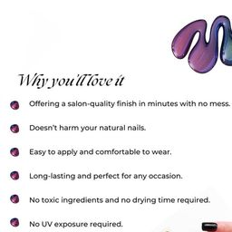 Hawtever Set Of 14 No UV Lamp Needed Nail Wraps - Butterfly Blue image 4