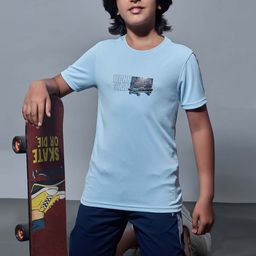 Technosport Boys Typography Printed Antimicrobial Slim Fit T-shirt-picture-41