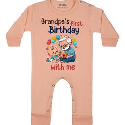 Arvesa Grandpa's First Firthday With Me Printed Bodysuit-image-95