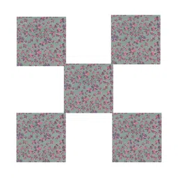 HANDICRAFT PALACE Green & Pink Grey Floral Block Printed Cotton Dinner Table Napkins-48