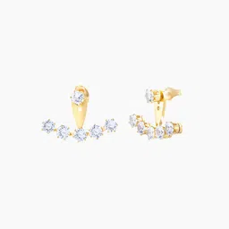 SWASHAA Minsk 18KT Gold Plated Stainless Steel Cubic Zirconia Studded Contemporary Studs-17