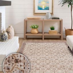 Kaleen India Beige Traditional Anti-Skid Polyester Carpet-image-69