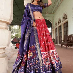 A TO Z CART Printed Ready to Wear Lehenga & Unstitched Blouse With Dupatta image 3