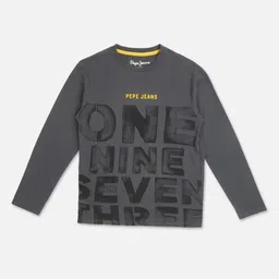 Pepe Jeans Boys Typography Printed Round Neck Pure Cotton T-shirt-image-83
