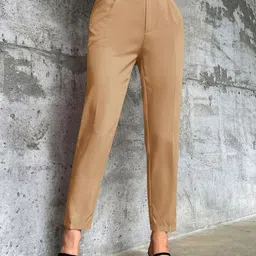 Stylecast X Slyck Women Solid Pattern Belted Trouser-image-83