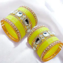 BeautyTrends Set Of 42 Gold-Plated Ston-Studded & Beaded Bangles-7