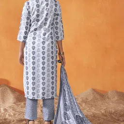 Anouk Ethnic Motifs Printed Straight Kurta With Trouser And Dupatta image 2