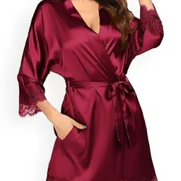 Klovvy Self Designed V-Neck Baby Doll Nighty With Briefs-2