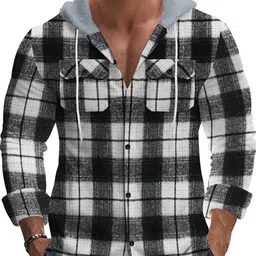 StyleCast x Revolte Men Checked Hooded Sweatshirt-image-78